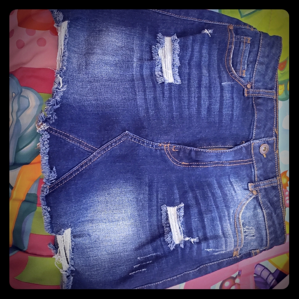 Wax Jean distressed Blue Skirts